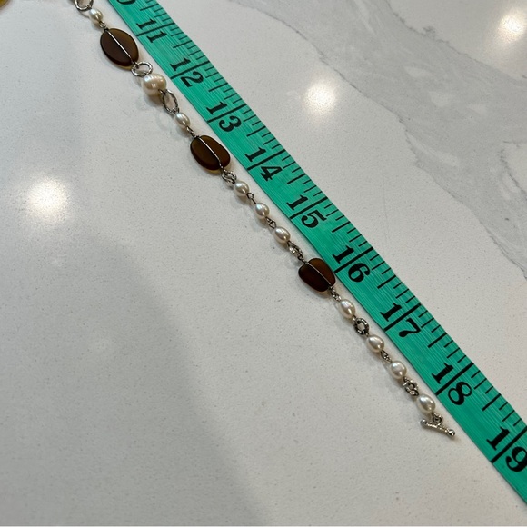 Hand Made Freshwater Pearls and Sea Glass Necklace - Picture 7 of 7